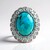 Anello in argento con Turchese Kingman Mohave Blu (Faszination Türkis)
