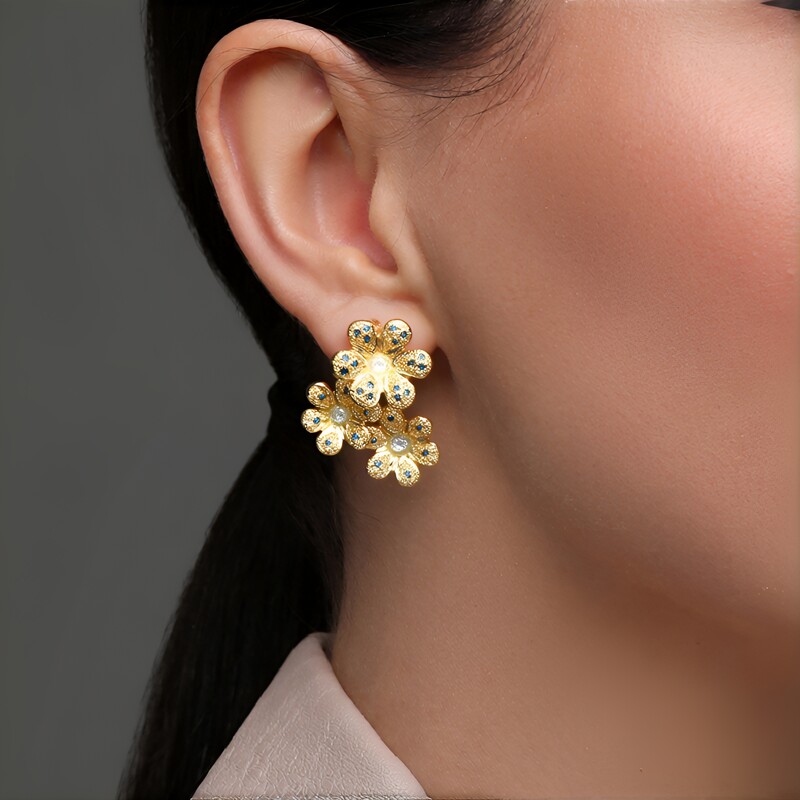 Fancy-Diamant-Silberohrringe