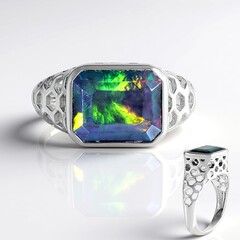 Anello in argento con Opale Mezezo (de Melo Essence)