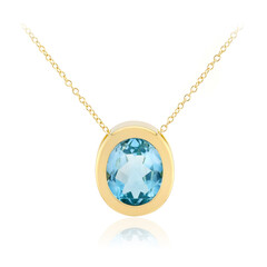Collier en argent et Topaze bleu ciel