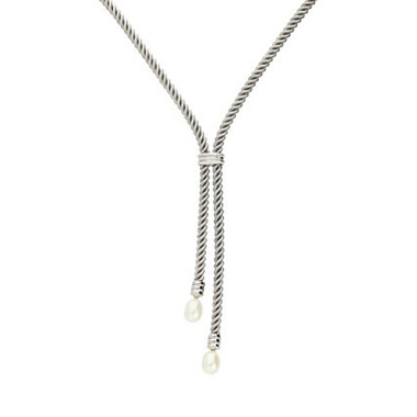 Collana in argento con Perla d'Acqua Dolce Bianca