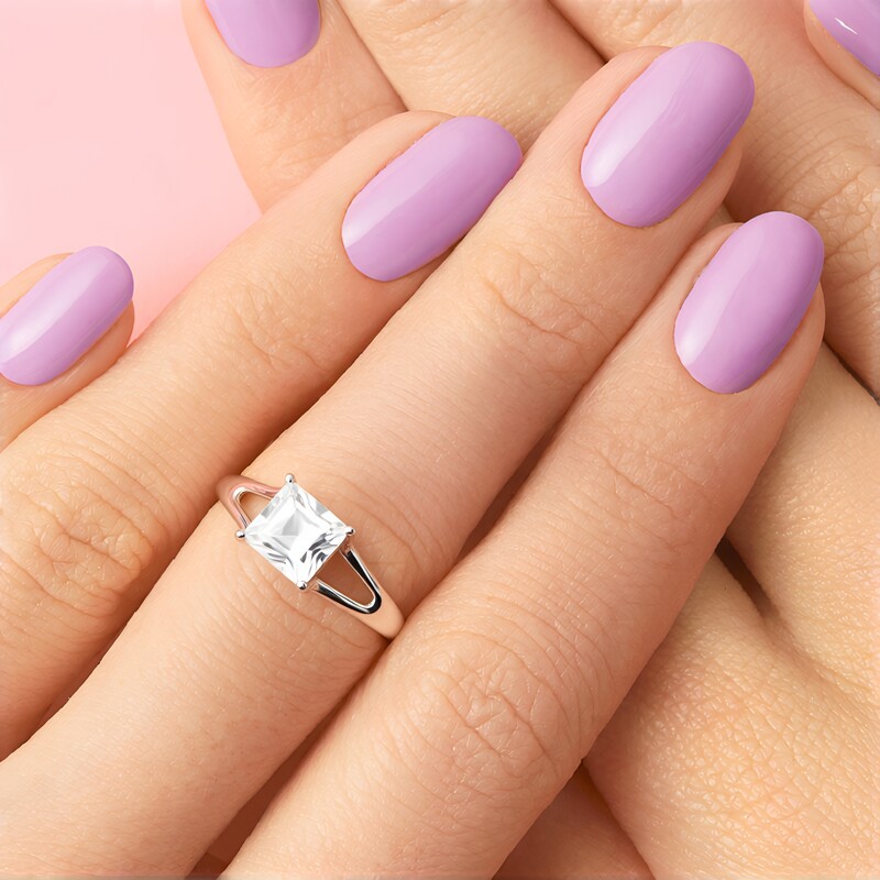 Weißer Topas-Silberring