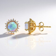 Pendientes en plata con Ópalo Welo AAA (de Melo Essence)