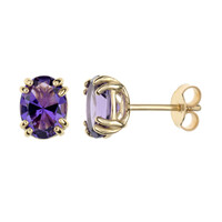 Boucles d'oreilles en or et Améthyste