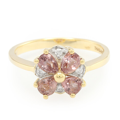 Anillo en oro con Zafiro Padparascha no calentado (AMAYANI)