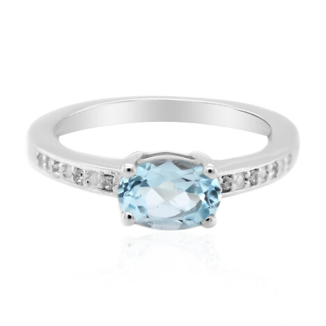 Bague en argent et Topaze bleu ciel