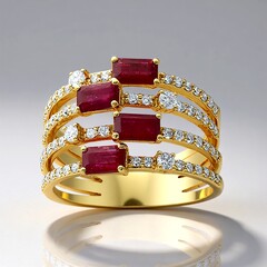 Anello in oro con Rubino Mozambico AAA