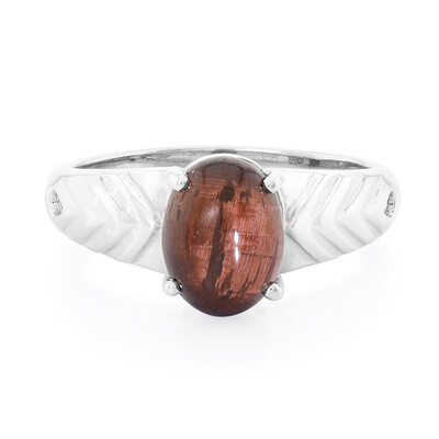 Anello in argento con Occhio di Tigre Rosso