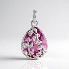Ciondolo in argento con Quarzo Color Rosa