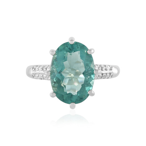 Green Fluorite Silver Ring