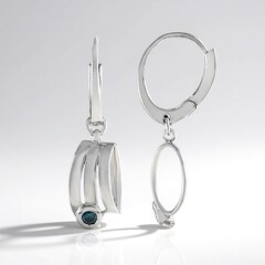 Orecchini in argento con Diamante Blu I2
