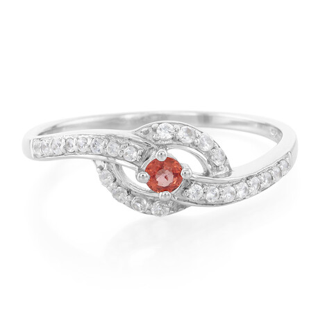 Bague en argent et Saphir Padparadscha