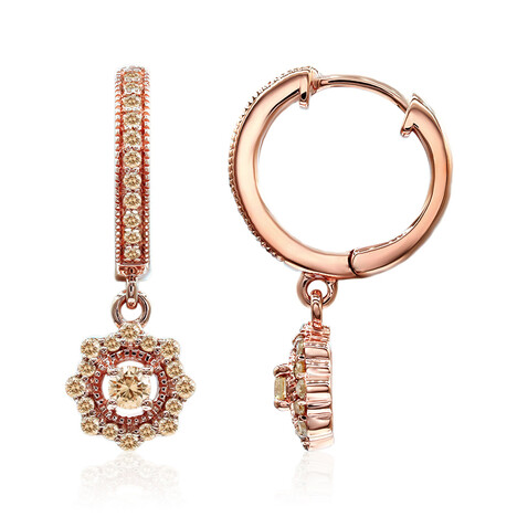 SI1 Argyle-Rose de France-Brillant-Goldohrringe (Annette)