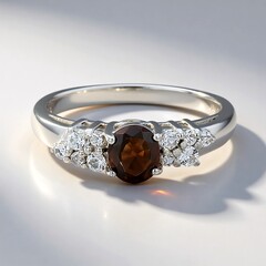Anello in argento con Zircone Cioccolato