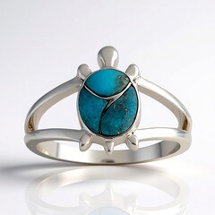 Anello in argento con Turchese Kingman Mohave Blu (Jones Lee)