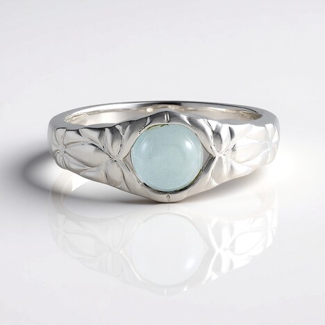 Anello in argento con Acquamarina Brasiliana (de Melo Essence)
