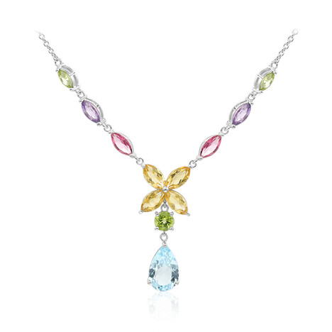 Collar en plata con Topacio azul cielo