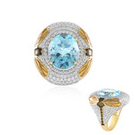 Anello in argento con Topazio Blu Cielo (Adela Silber)