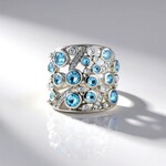 Anello in argento con Topazio Blu Svizzero (de Melo Essence)