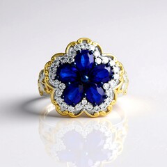 Anello in argento con Spinello Cobalto (Gems en Vogue)