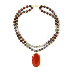 Collana in argento con Onice Rossa (Adela Silber)