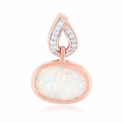 Brasilianischer Weißer Opal-Goldanhänger