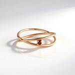 Anello in argento con Diamante Rosso I2