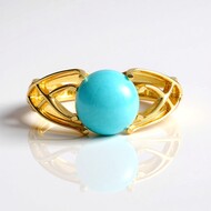 Zilveren ring met een Sleeping Beauty Turkoois (de Melo)