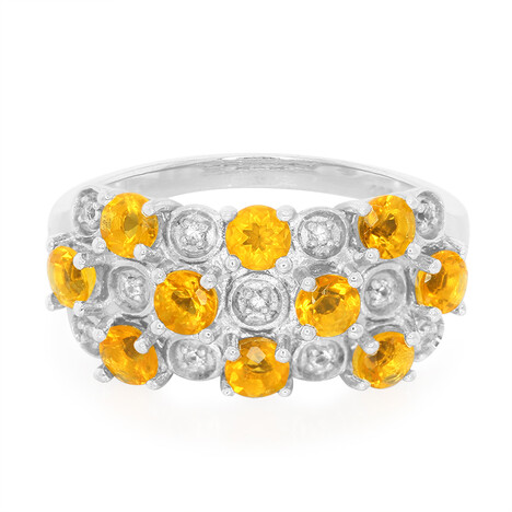 Zilveren ring met vuur opalen