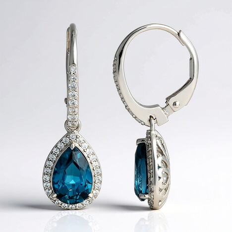 Orecchini in argento con Topazio Blu Londra