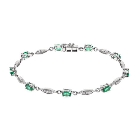 Bracelet en or et Emeraude de Zambie AAA (CIRARI)