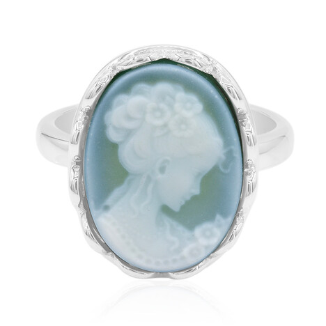 Bague en argent et Agate verte