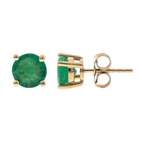 10K AAA Zambian Emerald Gold Earrings