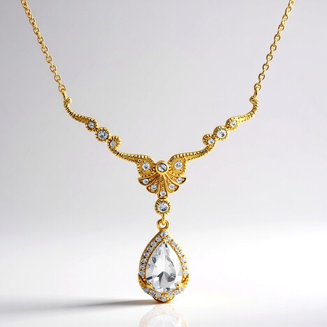 Collier en argent et Topaze blanche