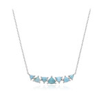 Zilveren halsketting met een larimar