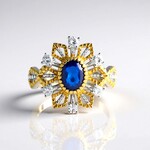 Bague en argent et Spinelle bleu cobalt (Gems en Vogue)