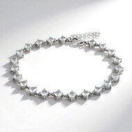 Weißer Topas-Silberarmband