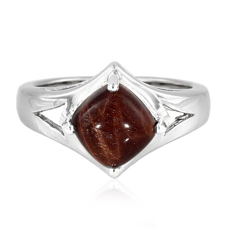 Anello in argento con Occhio di Tigre Rosso