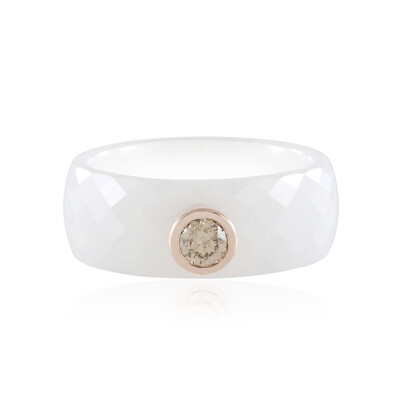 I2 Champagne Diamond Ceramic Ring