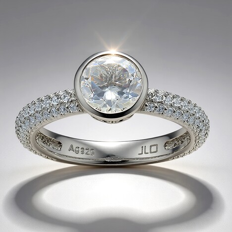 Anello in argento con Topazio Bianco (Adela Silber)