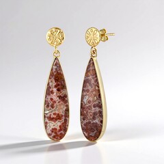Pendientes en plata con Jaspe océano