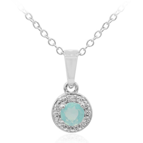 Äthiopischer Blauer Opal-Silberhalskette