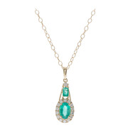 Collar en oro con Esmeralda de Zambia AAA