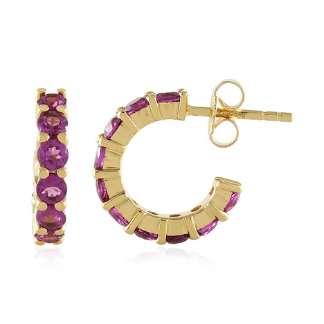 Magenta-Granat-Silberohrringe