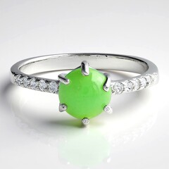 Anello in argento con Crisoprasio Imperiale