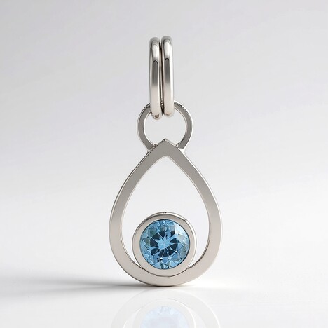 Pendentif en argent et Aigue-Marine Santa Maria