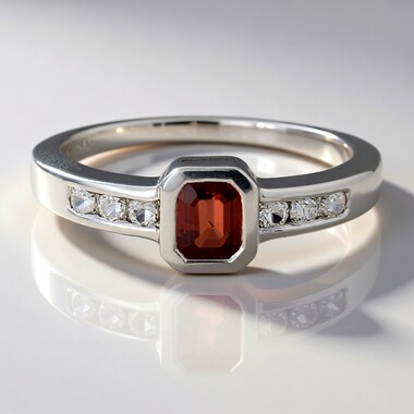 Mahogany Zircon Silver Ring
