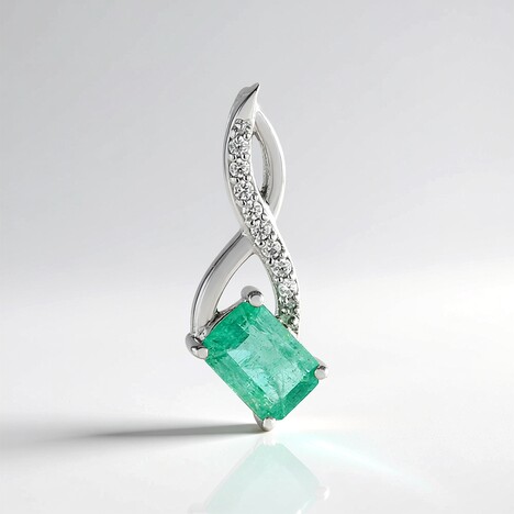 Ciondolo in argento con Smeraldo Russo (Adela Silber)