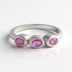 Anello in argento con Zaffiro Rosa