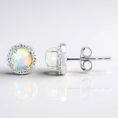 Orecchini in argento con Opale di Welo